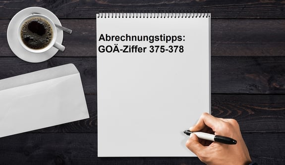 Abrechnungstipps GOÄ-Ziffern 375-378Notizbloock mit Abrechnungstipps für GOÄ-Ziffern 385, 386, 387 und 388