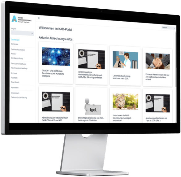 Mockup Dashboard Bildschirm